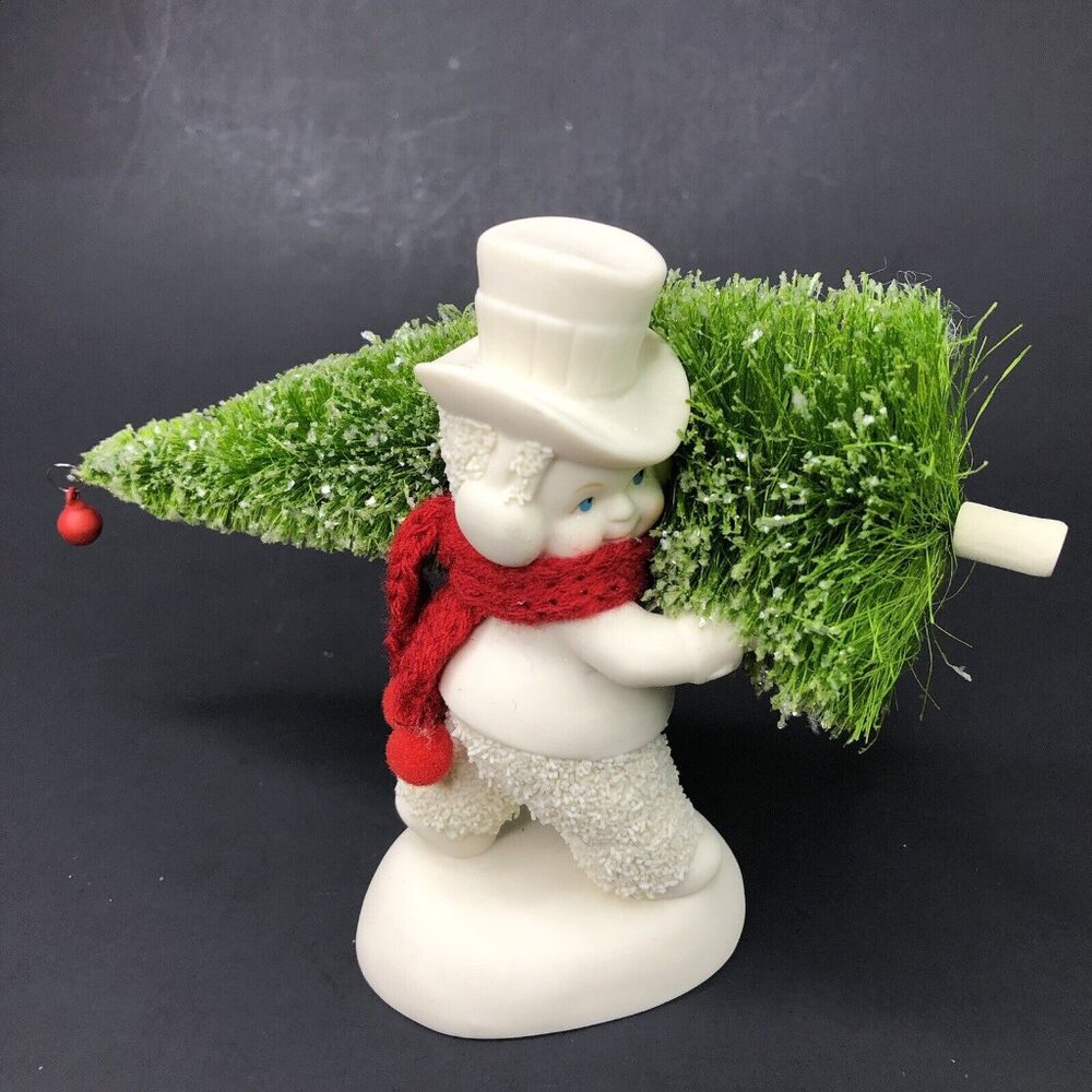 Retired Dept 56 Figurine Snowbabies Toting the Tree 4031795 Christmas Gift Decor